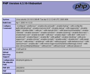 ubuntu apache2, php4 mysql4